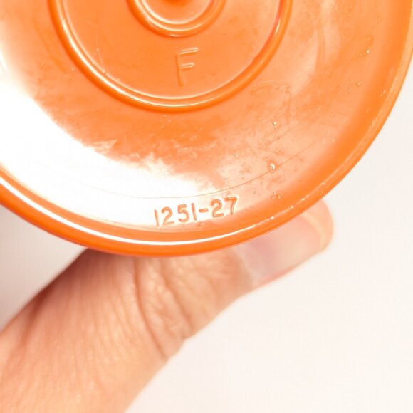 Orange Tupperware set of 4 short drinking cups, childrens tumblers - Picture 4 of 7